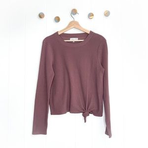 Madewell Texture & Thread Front Knot Jacquard Top